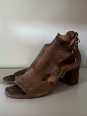 rag & bone Brown Suede Open-Toe Block Heel Sandals size 6.5
